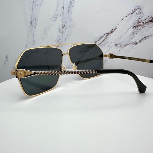 NEW VERSACE Gold Metal Sunglasses - Picture 13 of 16